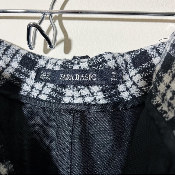 Zara Basic Plaid Tartan Wool Blend 3 Pocket Trouser Pants XS - Picture 10 of 10